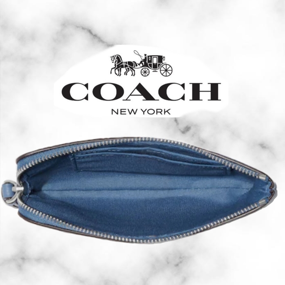 Coach Corner Zip Wristlet With Aquarius - Picture 2 of 5
